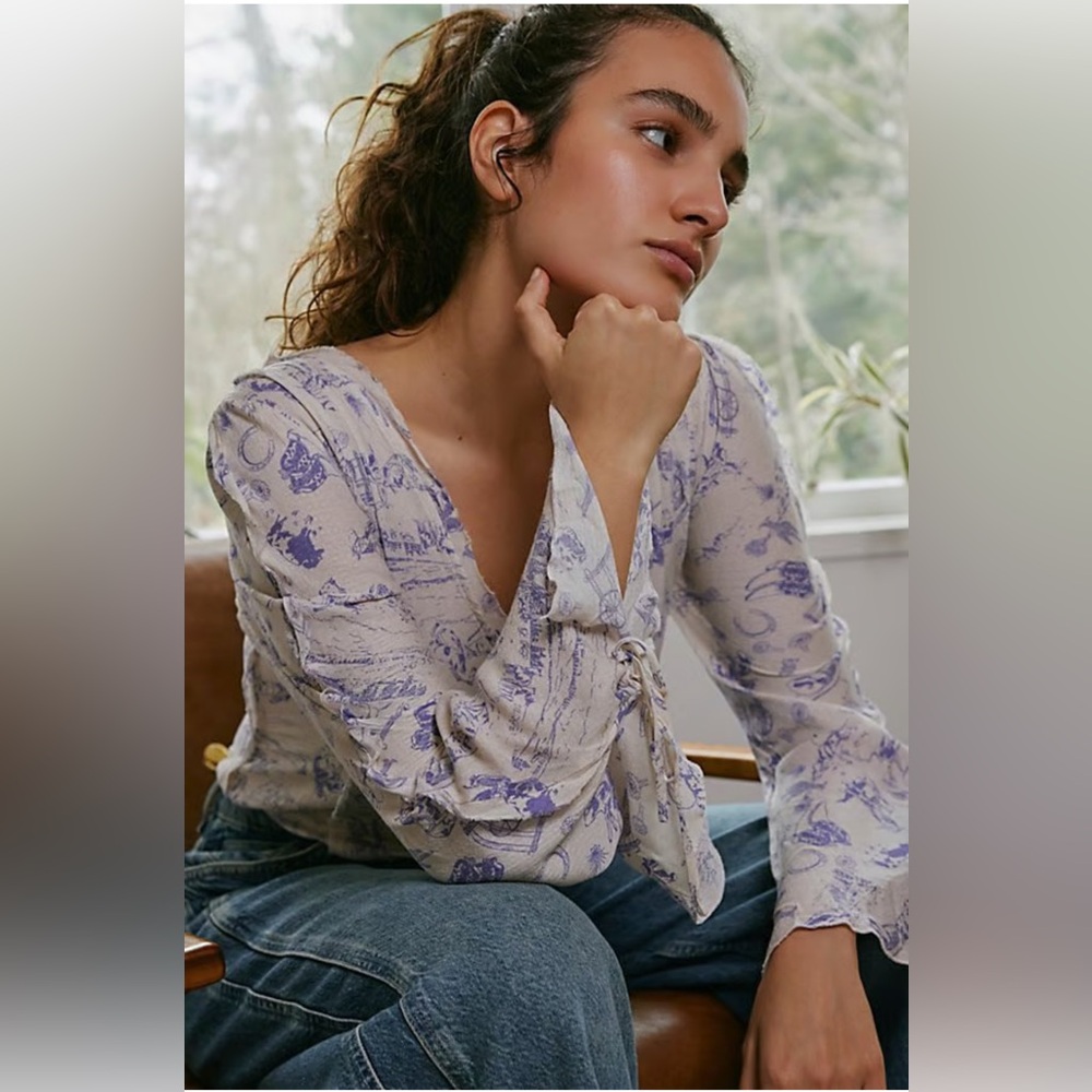 FREE PEOPLE Everything's Rosy Bodysuit - Tea Combo Western Toile - NWOT
